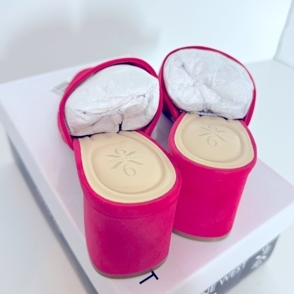 NINE WEST Womens Pink Shock Comfort Breathable Non-Slip Gelina Square Toe Block - Picture 10 of 12